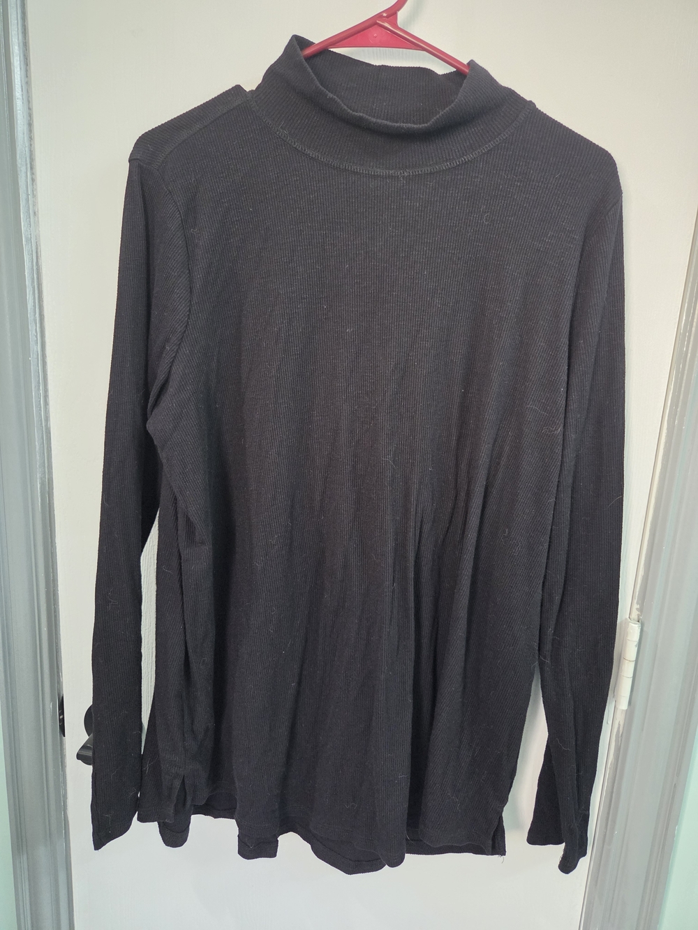 Wonderly Black Ribbed Mock Neck Top